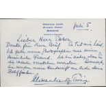 WW2 General Alexander of Tunis hand letter written