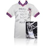 Football Autographed WEST HAM UNITED 1980 replica shirt