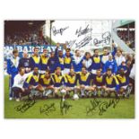 Football Autographed LEEDS UNITED 16 x 12 photo