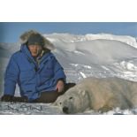 David Attenborough signed 12 x 8 inch colour photo with Polar Bear