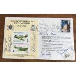WW2 Five Battle of Britain aces signed cover.