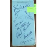 Vintage Cricket autograph book containing many team signed pages from 1940/50s