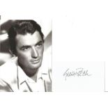 Gregory Peck Signed Card With Photo