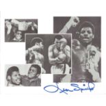 Boxing Leon Spinks signed 10 x 8 inch b/w montage photo