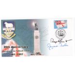 Margaret Thatcher and Rex Hunt Double signed First Day Cover