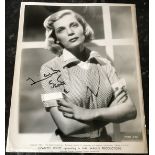 Lizabeth Scott signed 10 x 8 inch b/w photo. Condition 6/10. All autographs come with a