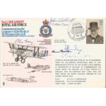 Great War and WW2 aces Multiple signed 12 sqn cover. 12 Sqn Signed A Gray & N Macmillan. RFC WW1