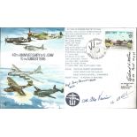 WW2 multiple signed American Aces VJ Day cover. Signed by the 1st Off K Chambers and by Alex