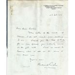 WW2 and Great War General Sir Richard Gale DSO MC hand written letter to Brig Wieler with original