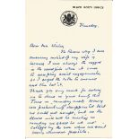 WW2 and Great War Sir Brian Horrocks DSO MC hand written letter on Black Rod notepaper to Brig
