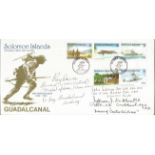 WW2 US and BOB aces multiple signed Solomon Islands FDC. 50th Anniv Guadalcanal Signed J Gibson