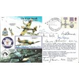 WW2 Multiple signed Battle of Britain aces signed 50th Ann cover. RAFA11b Battle of Britain Major