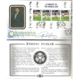 Football Legends Ferenc Puskas signed FDC A Tribute to the World Cup multiple postmark Gibraltar 23.