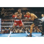 Autographed Frank Bruno 12 X 8 Photo - Pictured During One Of His Fights With Mike Tyson. Good