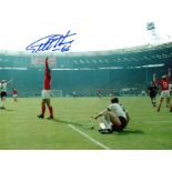 Football Sir Geoff Hurst signed 16x12 1966 World Cup Final colour photo. Good condition. All