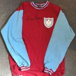 Football West Ham United Martin Peters signed 1965 Wembley Replica jersey. Good condition. All