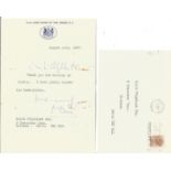 Sir Alec Douglas-Home TLS and envelope dated 3rd August 1987 on headed Lord Hoe of the Hirsel K. T