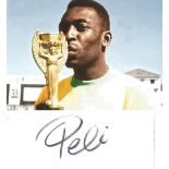 Pele Signed Page With Brazil Photo. Good condition. All autographs come with a Certificate of