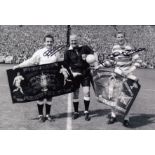 Autographed Billy Mcneill / Dave Mackay 12 X 8 Photo - B/W, Depicting Players Celebrating With The