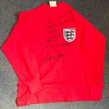 England 1966 World Cup Winners multi signed Replica Jersey 30x33 approx signed by Roger Hunt, Gordon