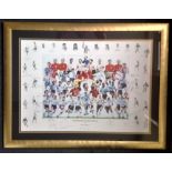 Football Legends of English Football multi signed 41x32 approx mounted and framed print by the