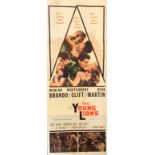 Marlon Brando, Montgomery Clift & Dean Martin 1958 The Young Lions 14x36 Original Film Poster.
