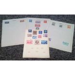 World stamp collection 4 loose album pages countries include Chile, Armenia, , Angola and Albania.