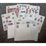 European Stamp collection 21 loose album pages countries include Germany, France, French Colonies