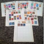 World Stamp collection 9 loose album pages countries include Russia, Egypt, Ethiopia, Persia and