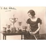 Joyce Gardner signed 6x4 vintage photo. 7 times world champion of billiards. Dedicated. Good