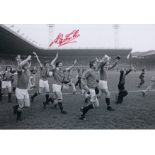Football Autographed Alex Forsyth 12 X 8 Photo B/W, Depicting A Wonderful Image Showing Manchester