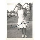 Peggy Scriven signed 3x2 black and white photo. Tennis player. French open winner 1933 and 1934.