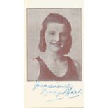 Nancy Riach signed 5x3 vintage photo. Legendary Scottish swimmer. Good condition. All autographs