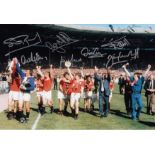 Football Autographed Man United 12 X 8 Photo Col, Depicting Players Parading The Fa Cup Around