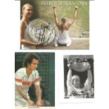 Tennis signed collection. 3 in total. Each individually signed by Martina Navratilova, John