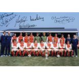 Football Autographed Arsenal 12 X 8 Photo Col, Depicting The 1979 Fa Cup Winners Posing With Their