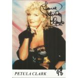 Petula Clark signed 1998 6 x 4 colour photo promotion card in very good condition. All autographs