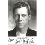 Hugh Laurie signed dedicated 5 x 4 b/w photo in very good condition. All autographs come with a