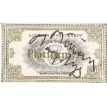 Miriam Margoyles signed Harry Potter currency. Good condition. All autographs come with a