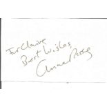 Anna Massey signed 5x3 album page dedicated. Anna Raymond Massey CBE (11 August 1937 - 3 July