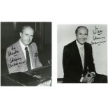 Henry Mancini signed 10x8 black and white photo collection. 2 included. Good condition. All