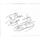 Colin Baker signed album page dedicated. Colin Baker (born 8 June 1943) is an English actor who