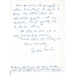 Andrew Sachs ALS, hand written letter Dated 23/09/80. Fawlty Towers Manuel actor. Good condition.