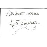 Alex Jennings signed album page. Alex Jennings (born 10 May 1957) is an English actor of the stage