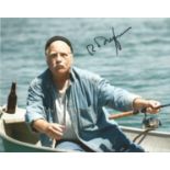 Richard Dreyfuss signed 10 x 8 inch colour photo, fishing in boat. Good condition. All autographs