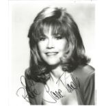 Jane Fonda signed 10x8 black and white photo dedicated. Good condition. All autographs come with a