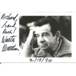 Walter Matthau signed 5x3 black and white photo dedicated. Good condition. All autographs come