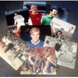 Football Legends collection 8 signed photos from some great names from the British game includes