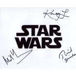 Star Wars. 8x10 photo signed by THREE actors who have appeared in a Star Wars movie, to include