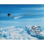 Concorde Chief Pilot 8x10 photo signed by Captain Mike Bannister. Good condition. All autographs